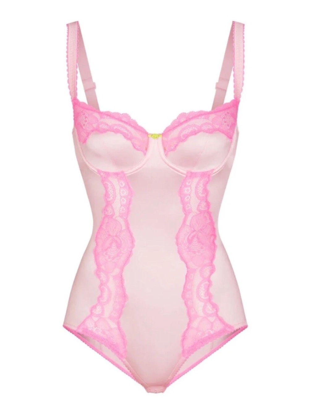 Skims Satin Lace Coquette Girl Brief Bodysuit Pink Girlhood core Barbiecore SZ S